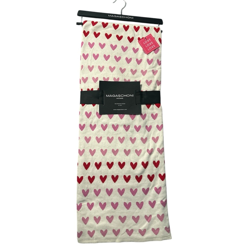 Magaschoni Home Decorative Throw Love Hearts 50x60 New Tags